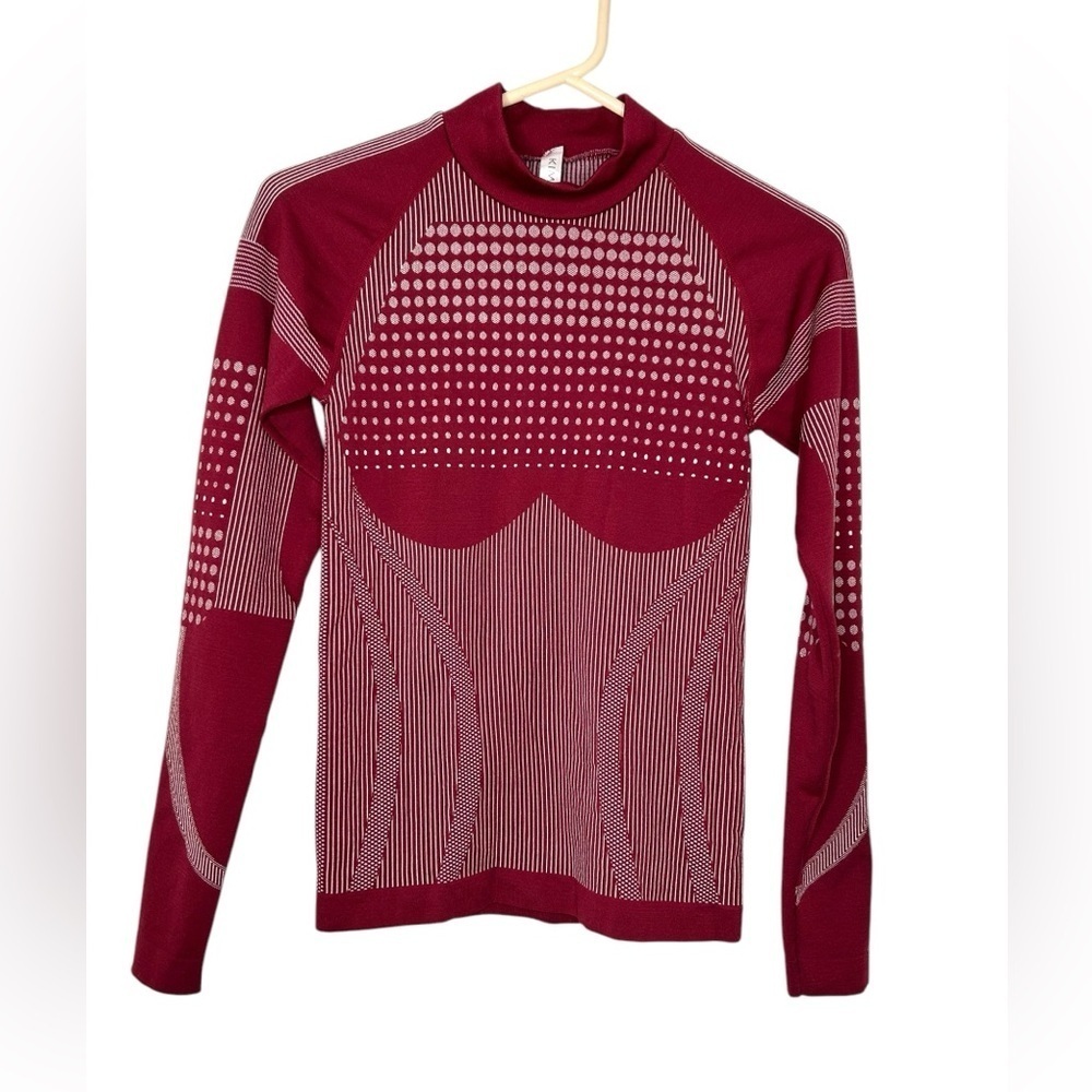 Kimberly C Flex Seamless Long-Sleeve Top Sz S Red Compression Base Layer Runner